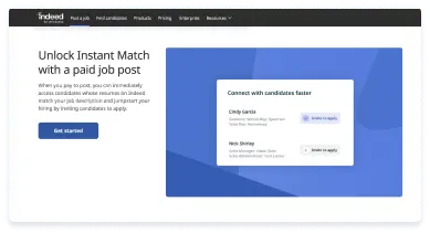 Commanditez votre annonce pour débloquer la fonction Profils correspondants. Grâce aux annonces commanditées, vous pouvez immédiatement accéder à des candidats dont le CV Indeed correspond à la description du poste. Prenez une longueur d'avance en les invitant directement à postuler.